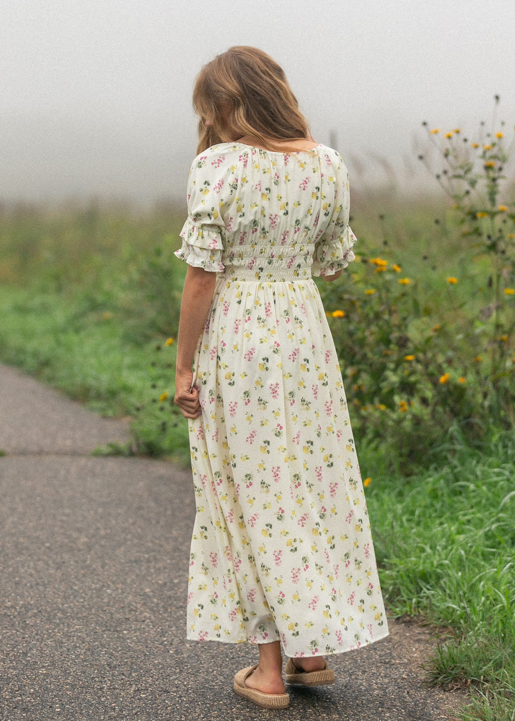 Celine Puff Sleeve Floral Maxi Dress - Two & Gathered
