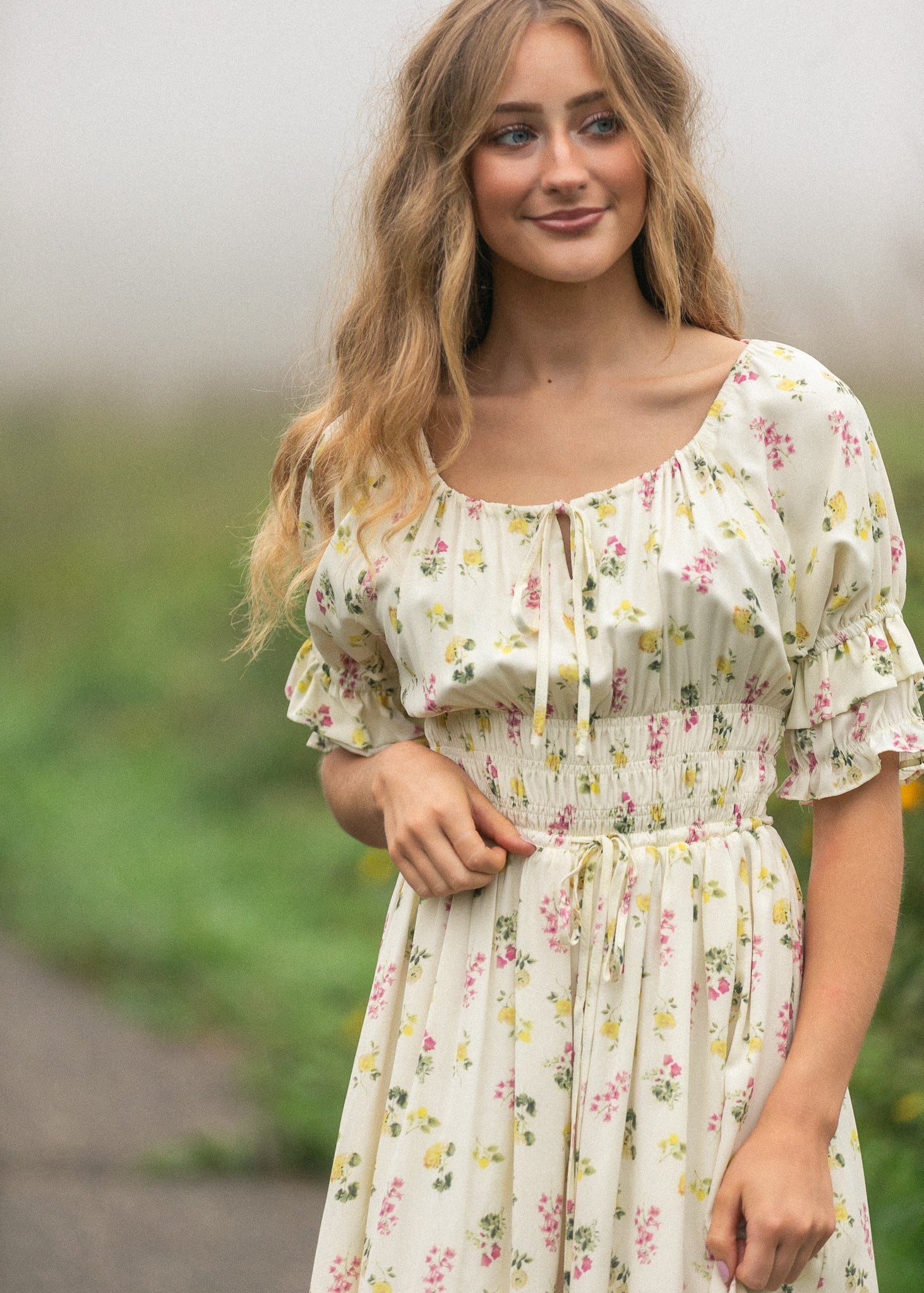 Celine Puff Sleeve Floral Maxi Dress - Two & Gathered