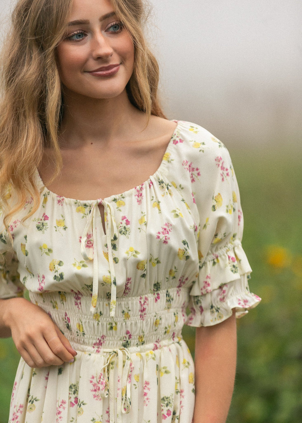 Celine Puff Sleeve Floral Maxi Dress - Two & Gathered