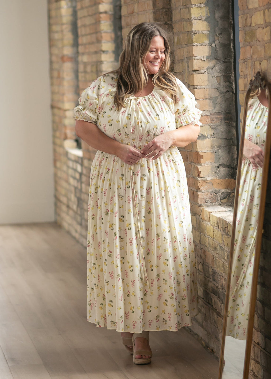 Celine Puff Sleeve Floral Maxi Dress - Two & Gathered