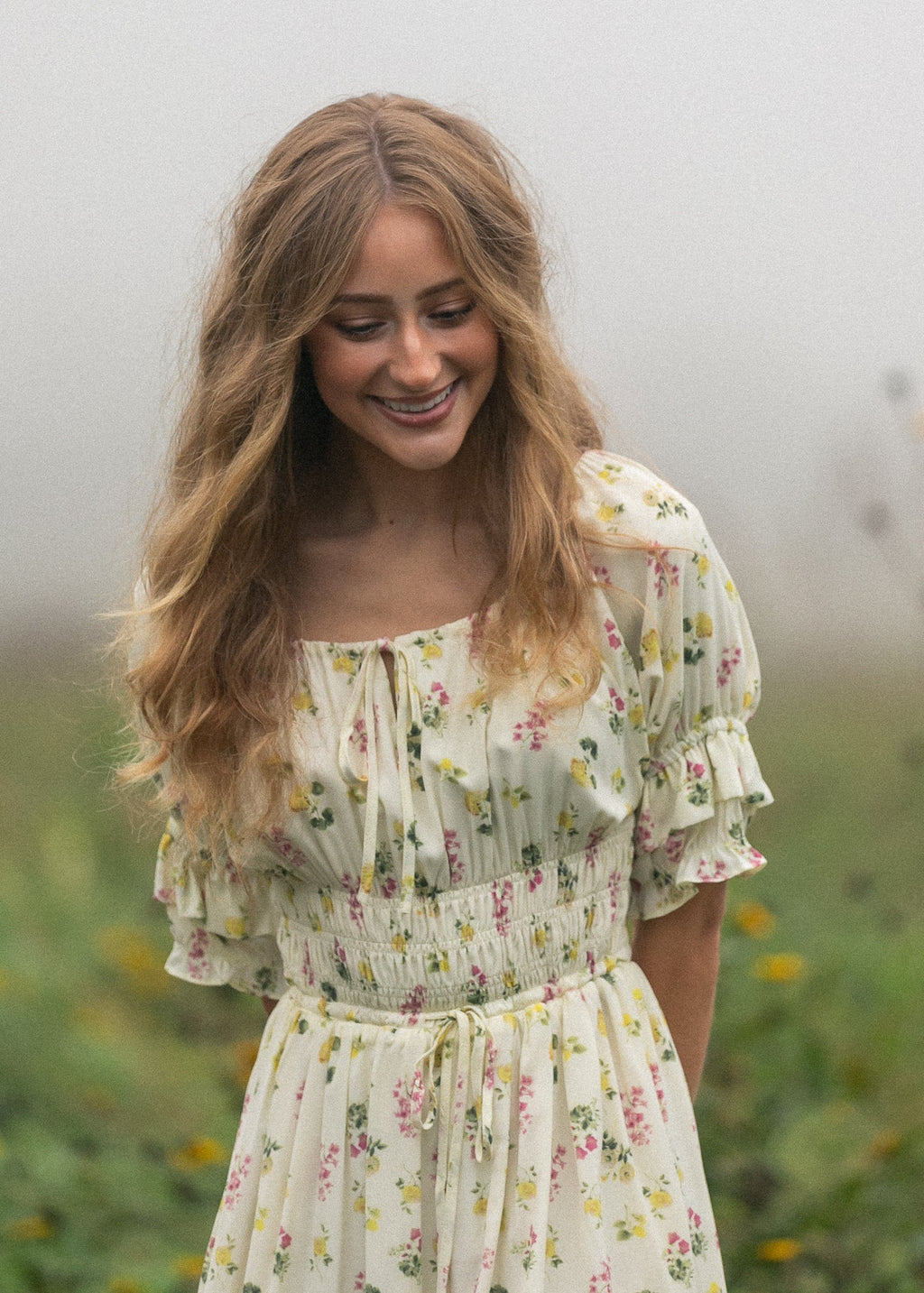 Celine Puff Sleeve Floral Maxi Dress - Two & Gathered