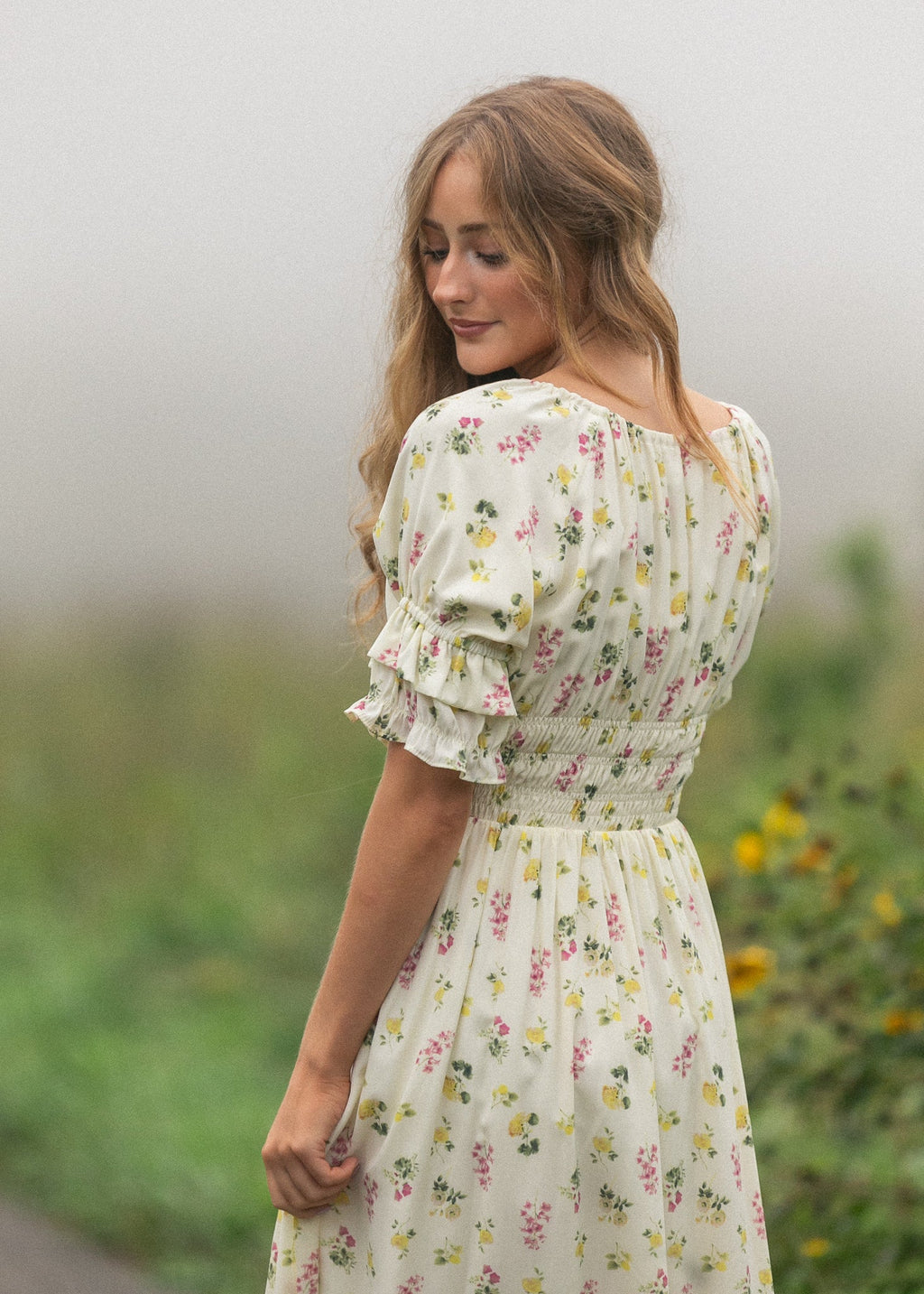 Celine Puff Sleeve Floral Maxi Dress - Two & Gathered
