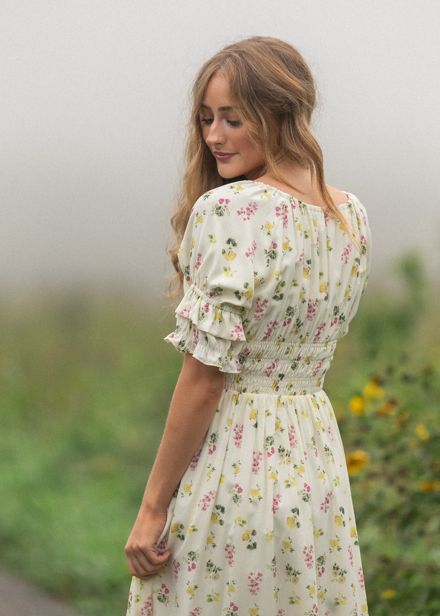 Celine Puff Sleeve Floral Maxi Dress - Two & Gathered
