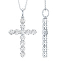 Certified Cubic Zirconia Christian Cross Necklace With Silver Chain - Two & Gathered