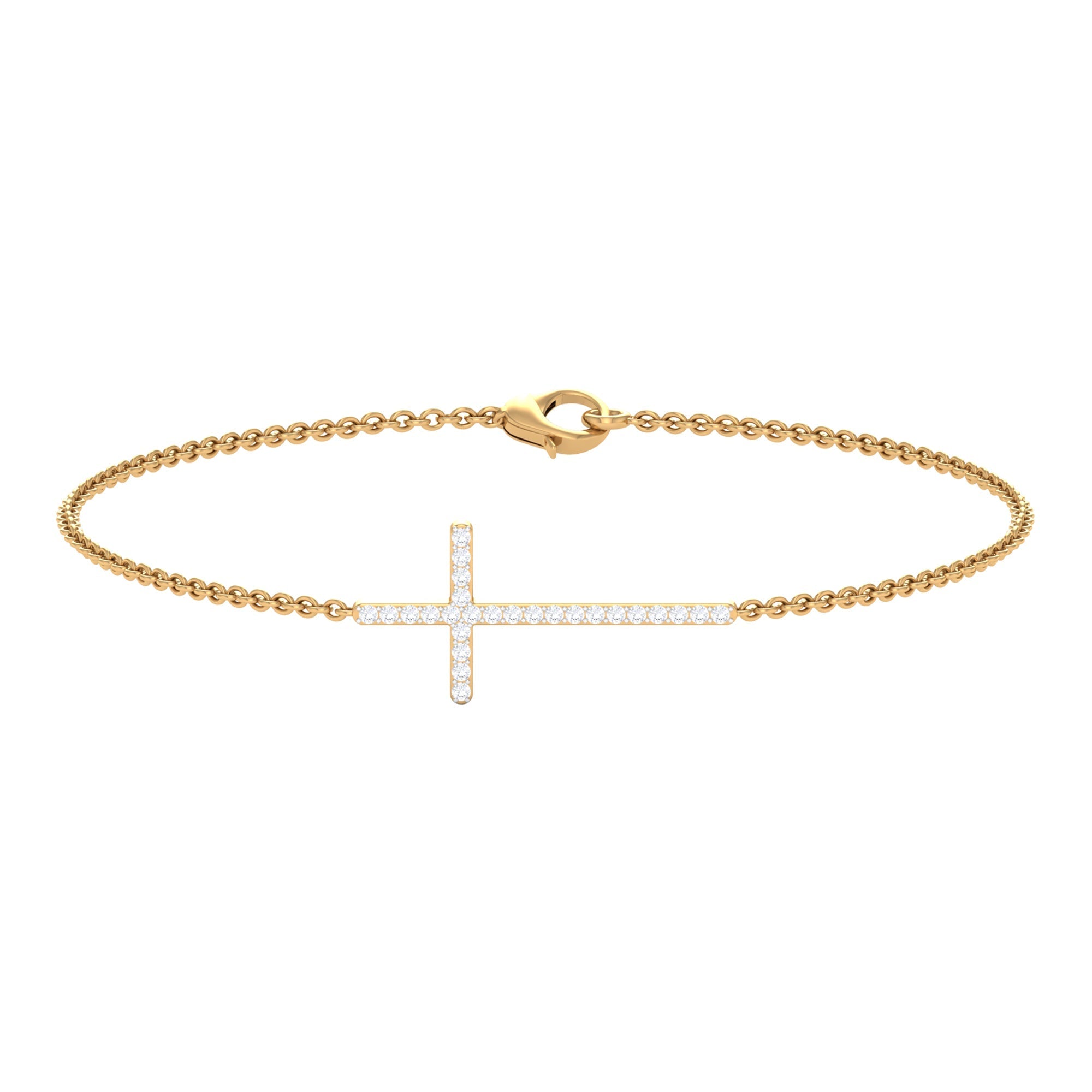 Certified Diamond Sideway Cross Bracelet - Two & Gathered