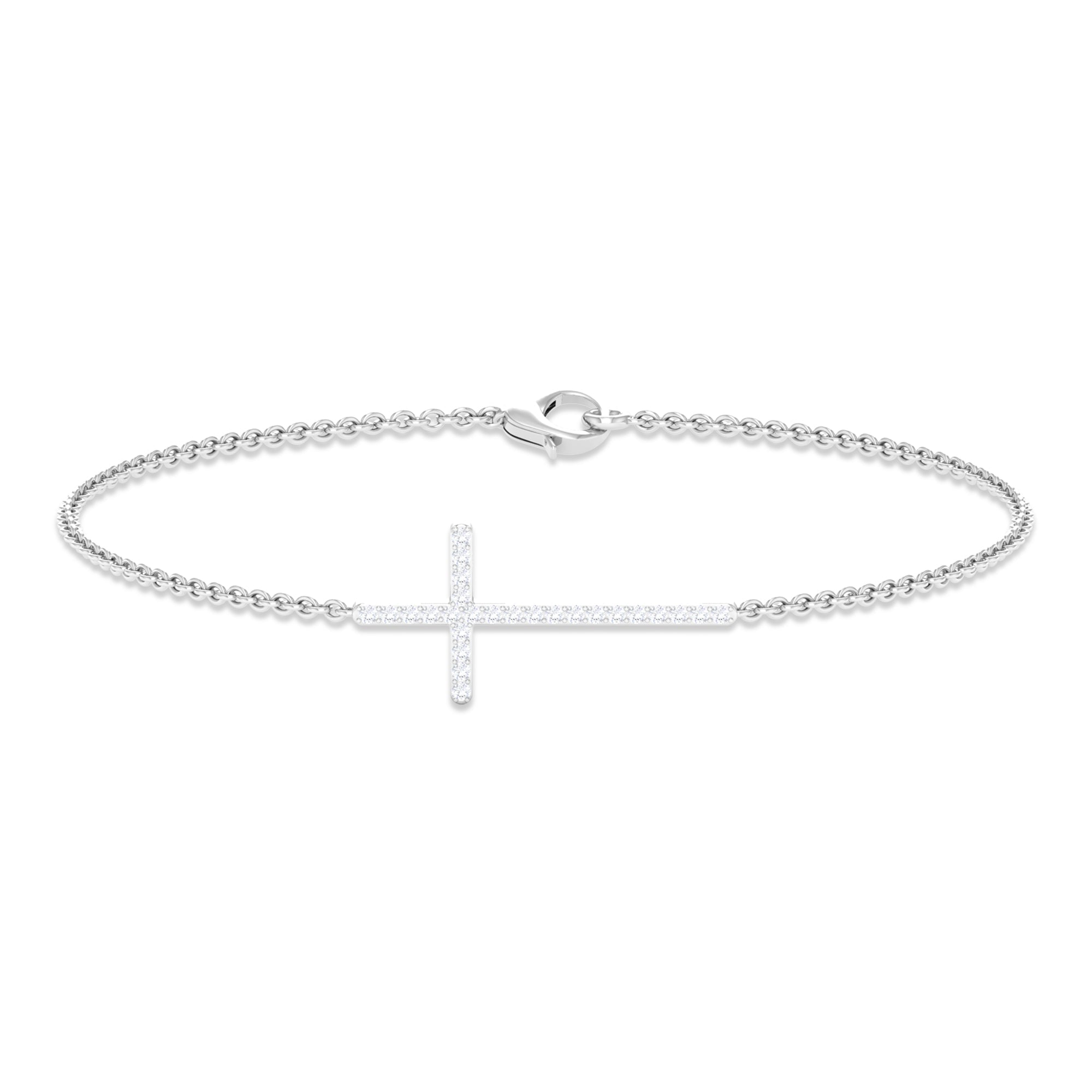 Certified Diamond Sideway Cross Bracelet - Two & Gathered
