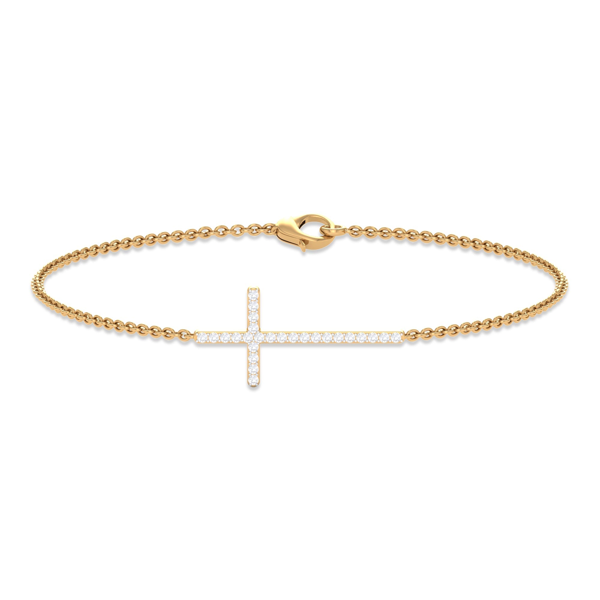 Certified Diamond Sideway Cross Bracelet - Two & Gathered