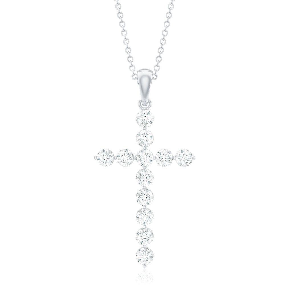 Certified Lab Grown Diamond Christian Cross Pendant - Two & Gathered