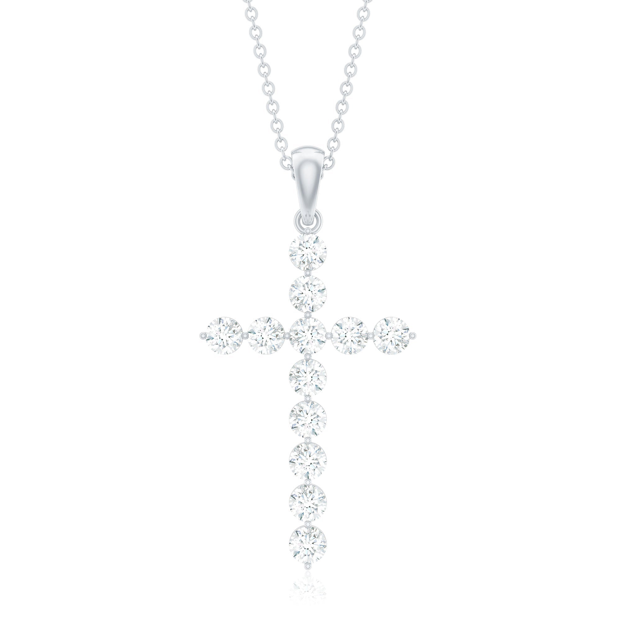 Certified Lab Grown Diamond Christian Cross Pendant - Two & Gathered