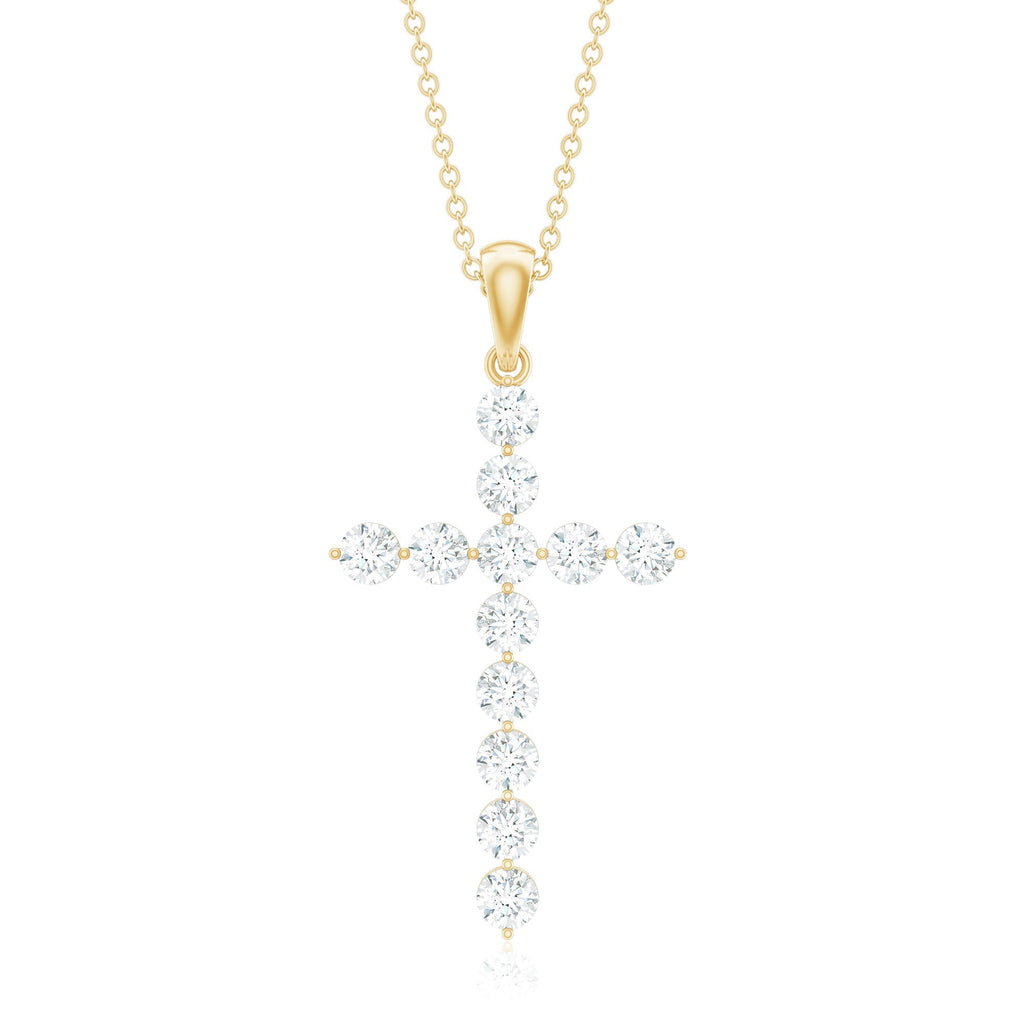 Certified Lab Grown Diamond Christian Cross Pendant - Two & Gathered
