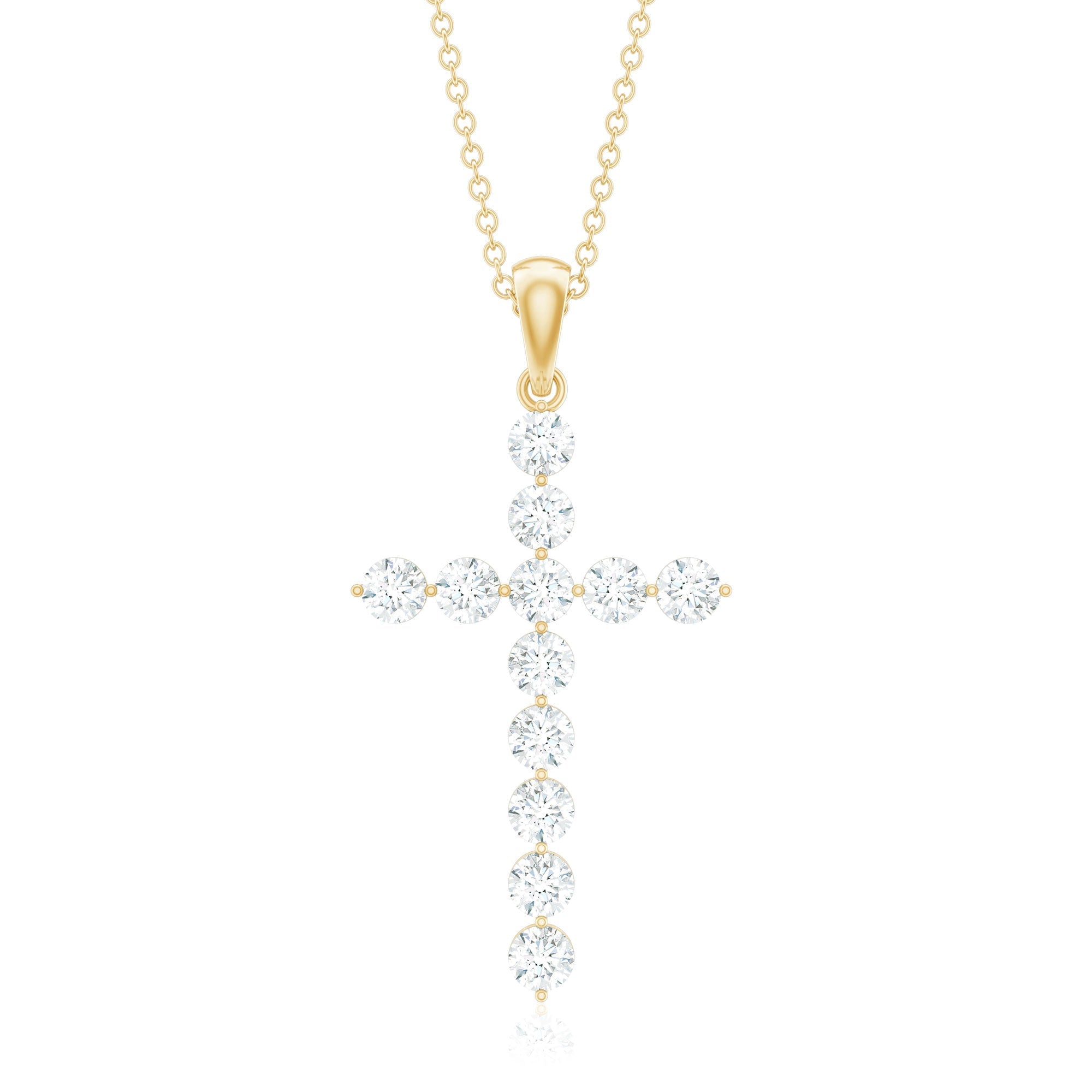 Certified Lab Grown Diamond Christian Cross Pendant - Two & Gathered
