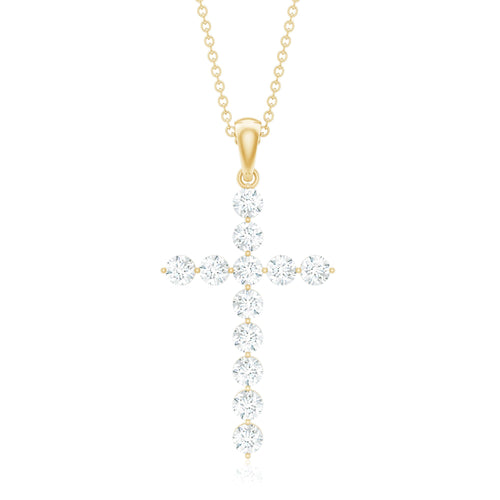 Certified Lab Grown Diamond Christian Cross Pendant - Two & Gathered