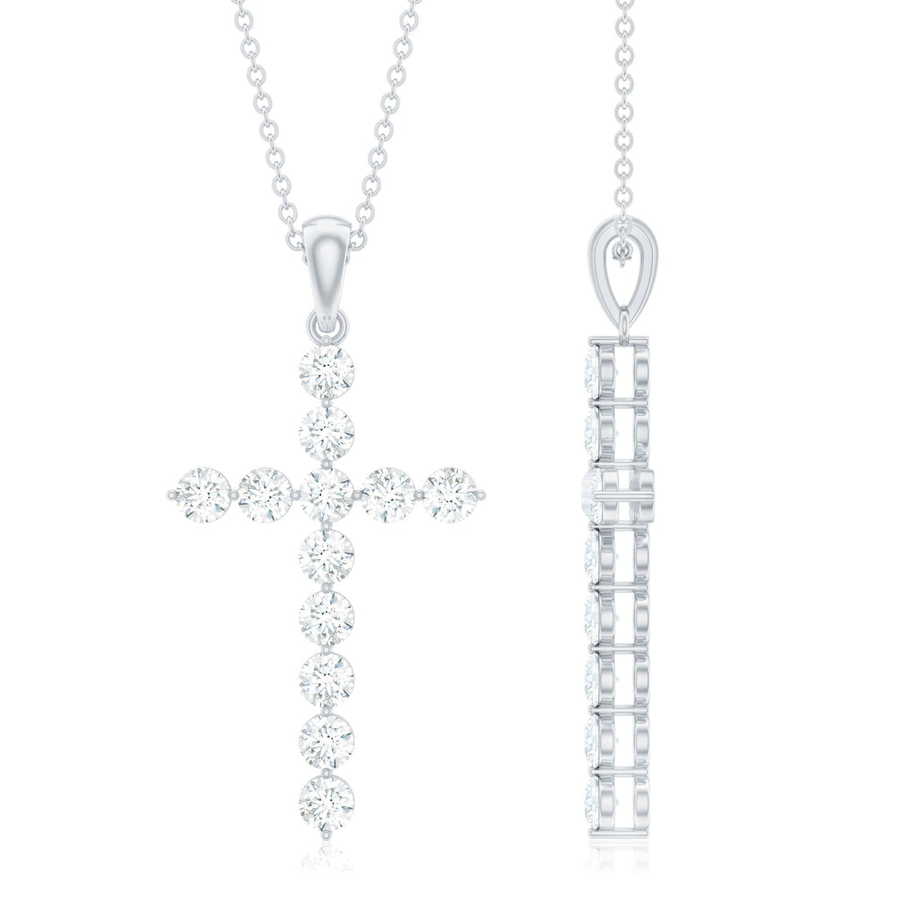 Certified Lab Grown Diamond Christian Cross Pendant - Two & Gathered