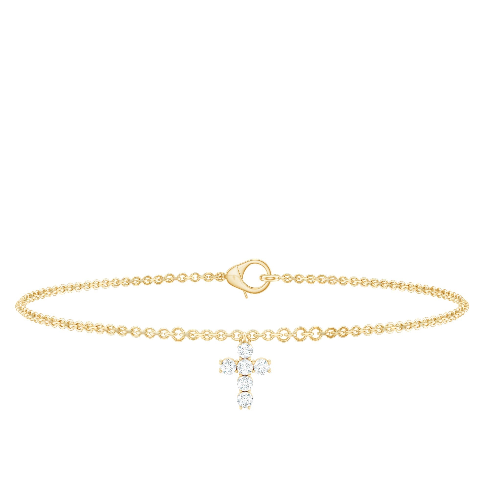 Certified Lab Grown Diamond Cross Bracelet - Two & Gathered