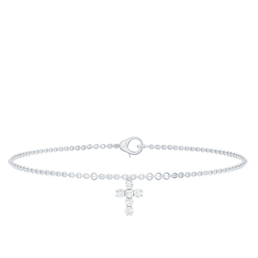 Certified Lab Grown Diamond Cross Bracelet - Two & Gathered