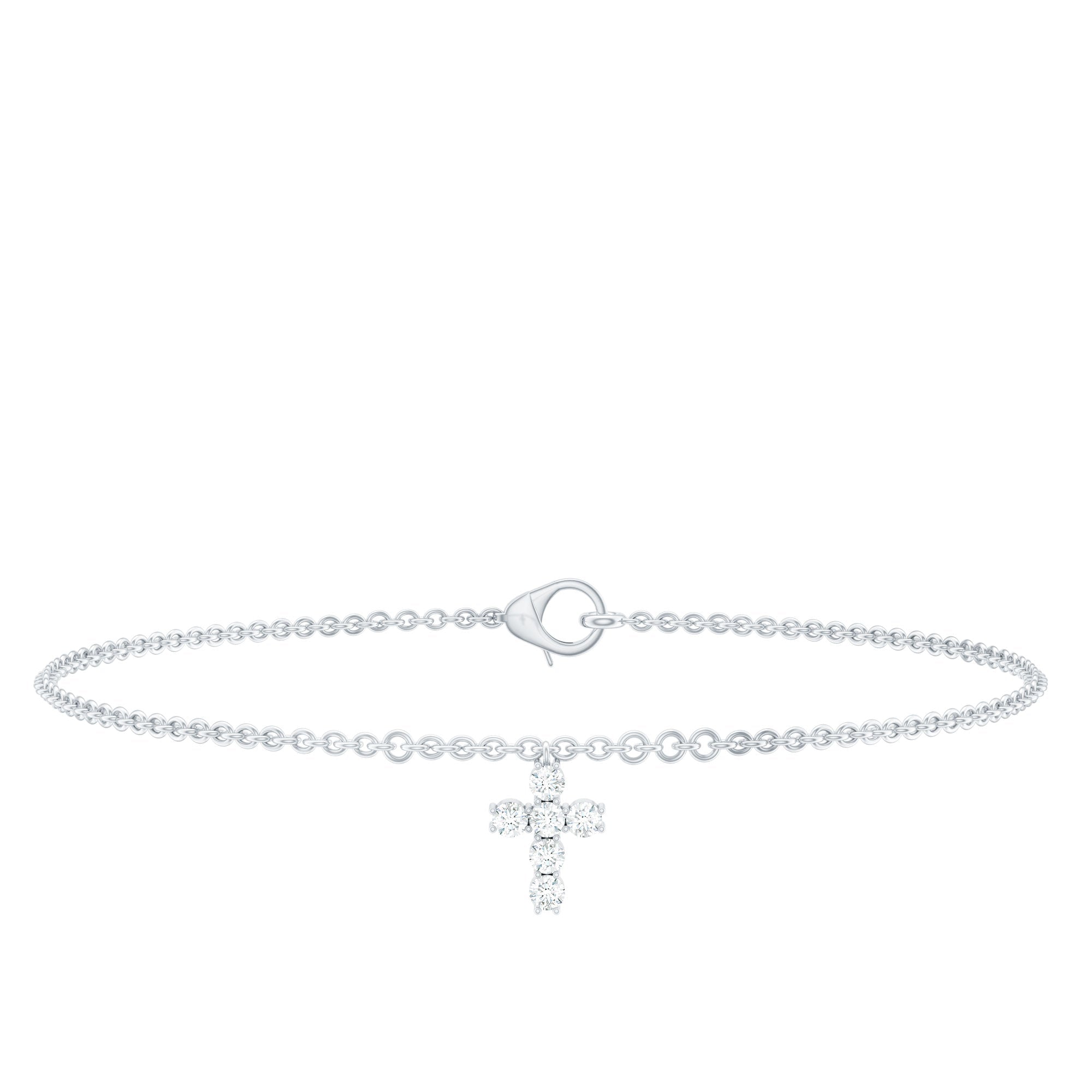 Certified Lab Grown Diamond Cross Bracelet - Two & Gathered