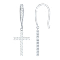 Certified Lab Grown Diamond Cross Fish Hook Earrings - Two & Gathered