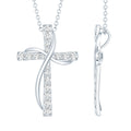 Certified Moissanite Designer Cross Pendant Necklace in Silver - Two & Gathered