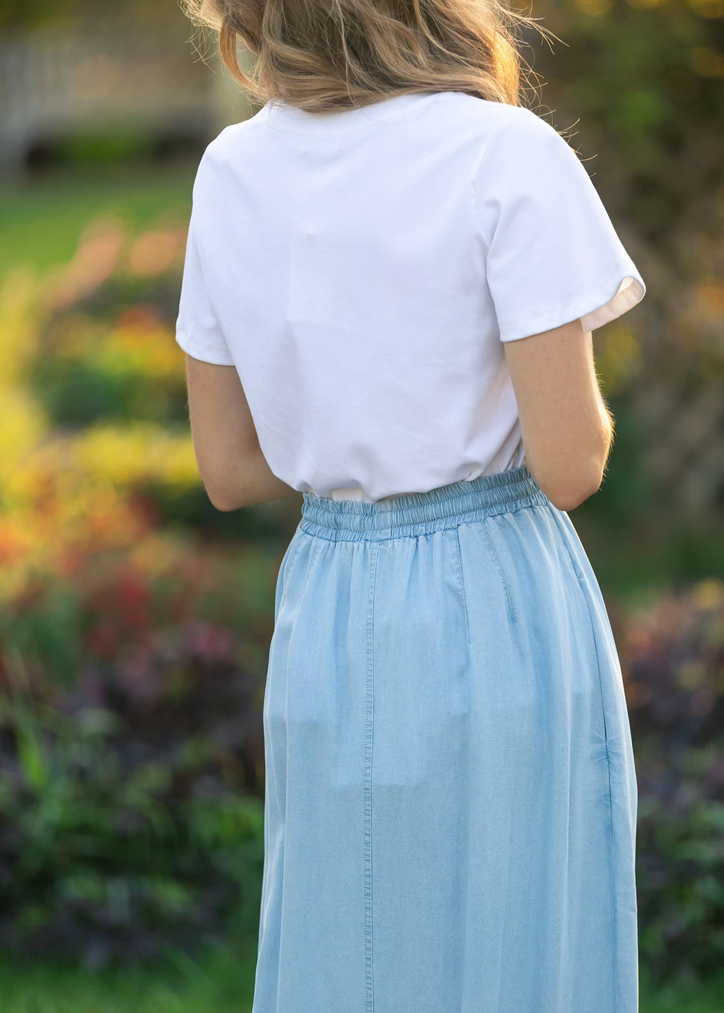 Cleo Chambray Tie Maxi Skirt - Two & Gathered