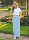 Cleo Chambray Tie Maxi Skirt - Two & Gathered