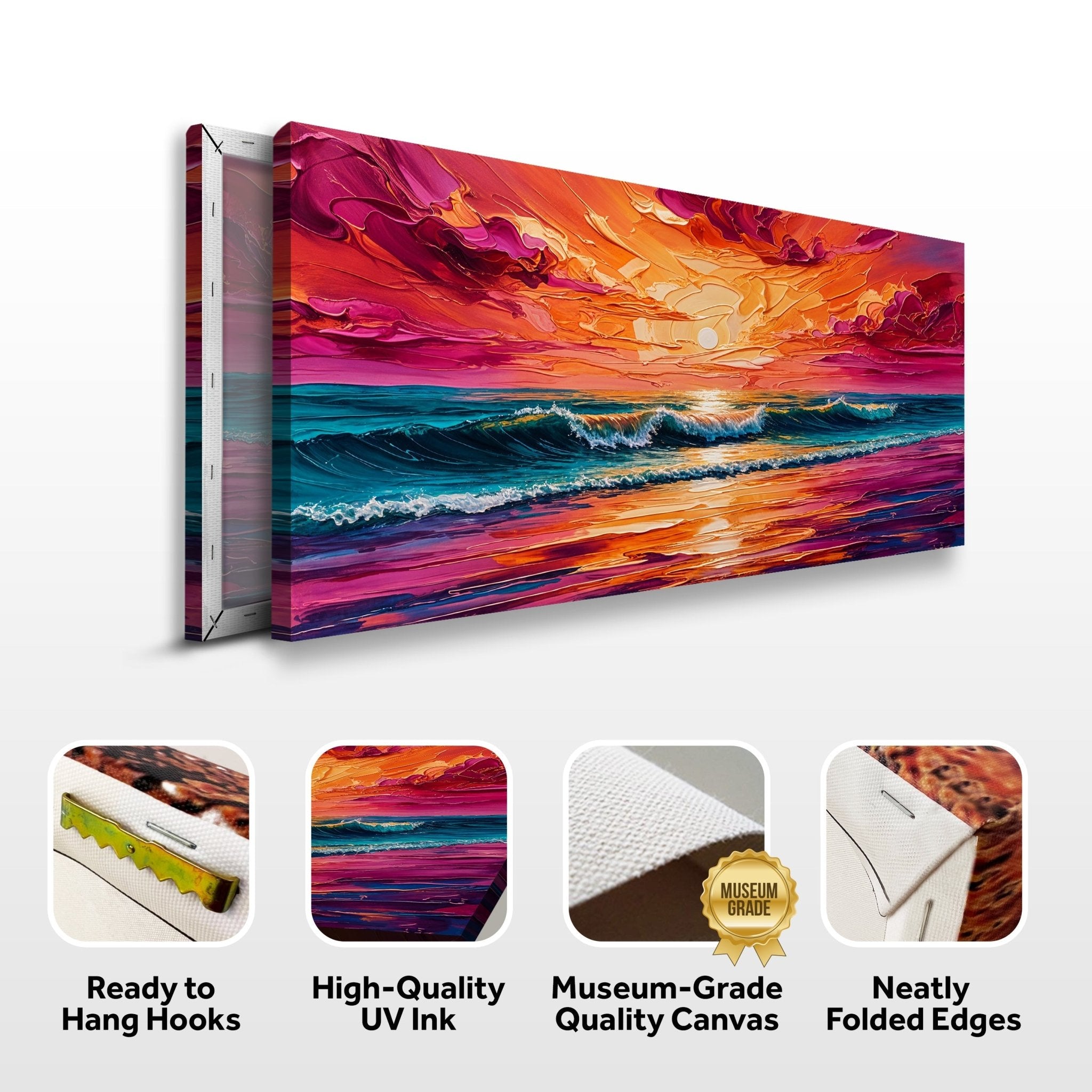 Coastal Sunset Impasto Wall Art - Two & Gathered