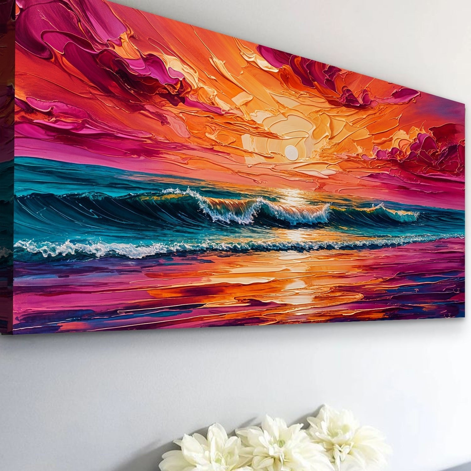 Coastal Sunset Impasto Wall Art - Two & Gathered