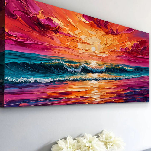 Coastal Sunset Impasto Wall Art - Two & Gathered