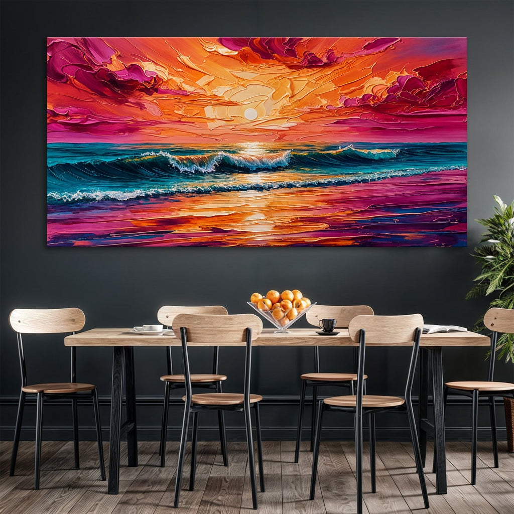 Coastal Sunset Impasto Wall Art - Two & Gathered