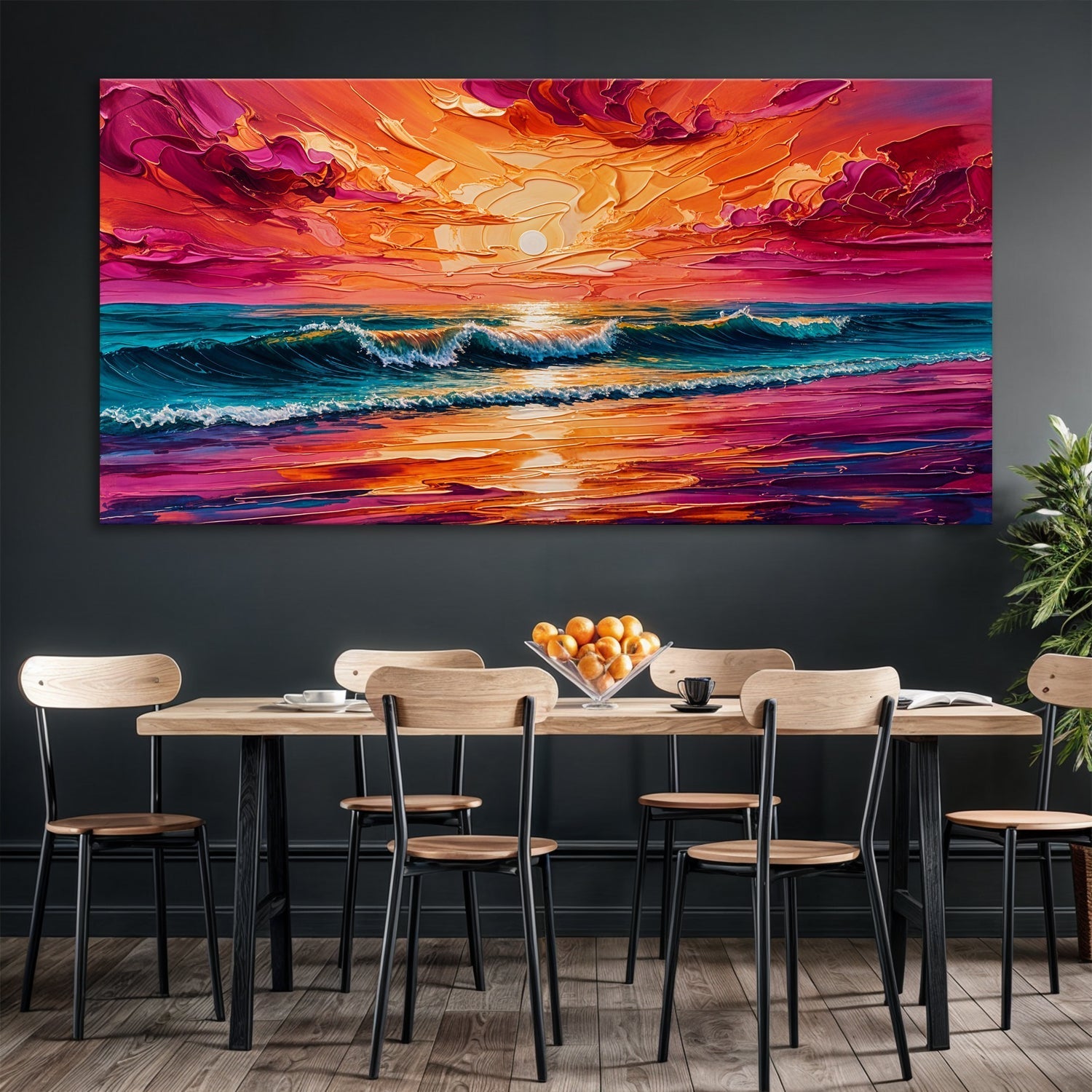 Coastal Sunset Impasto Wall Art - Two & Gathered