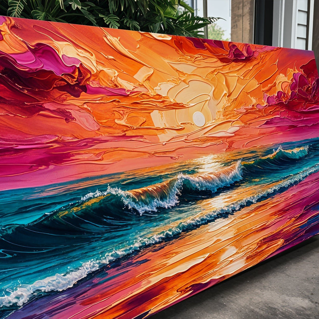 Coastal Sunset Impasto Wall Art - Two & Gathered