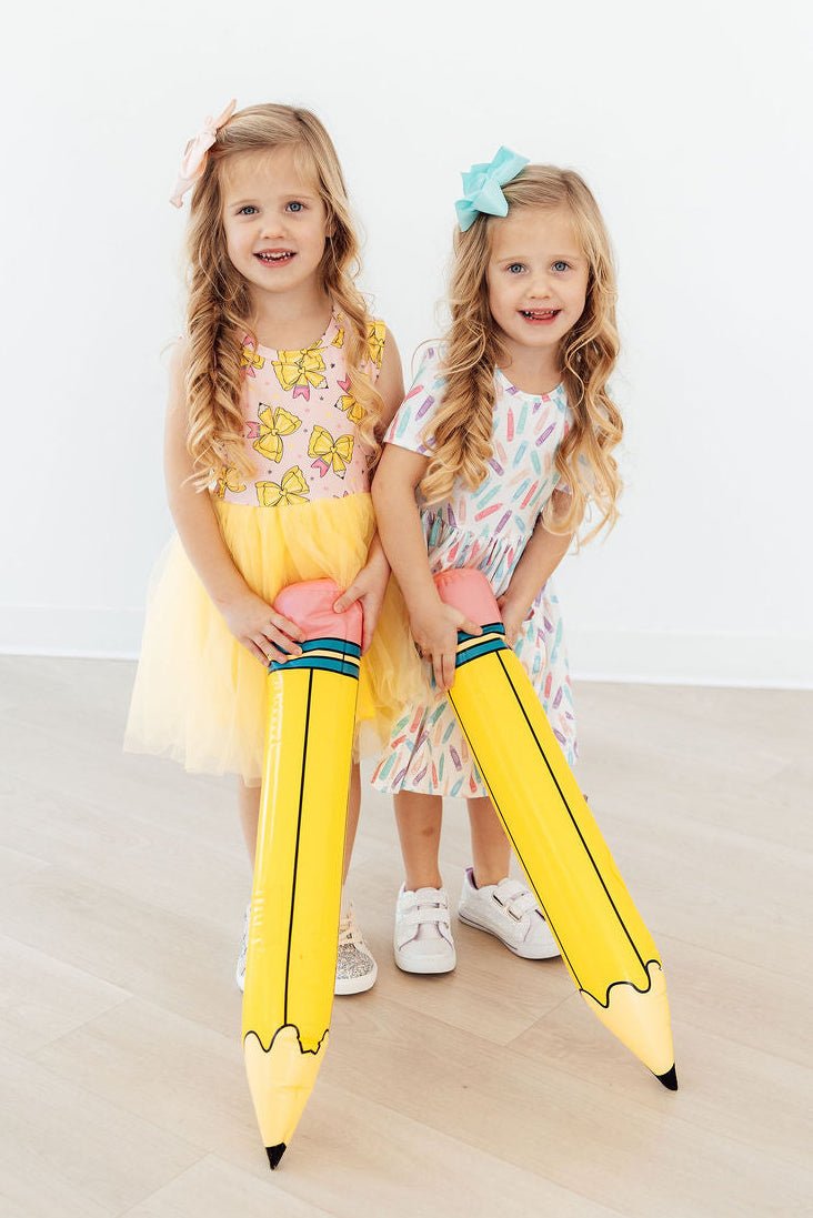 Color Crayons S/S Pocket Twirl Dress - Two & Gathered