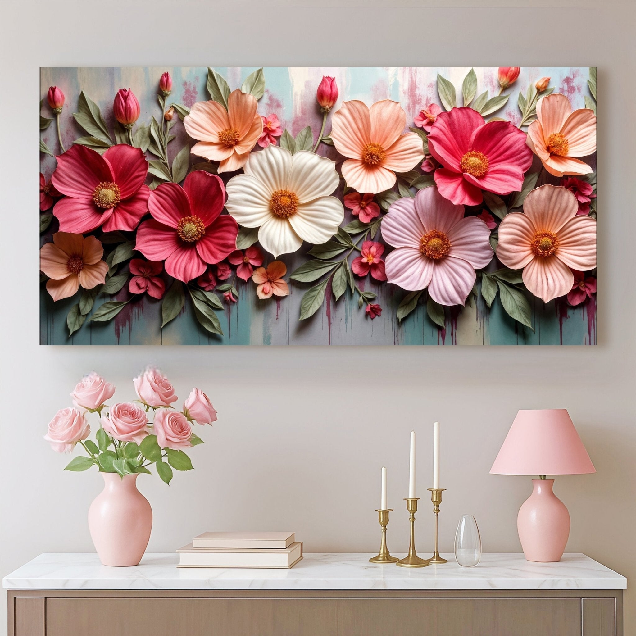 Colorful Floral Realistic Wall Art II - Two & Gathered
