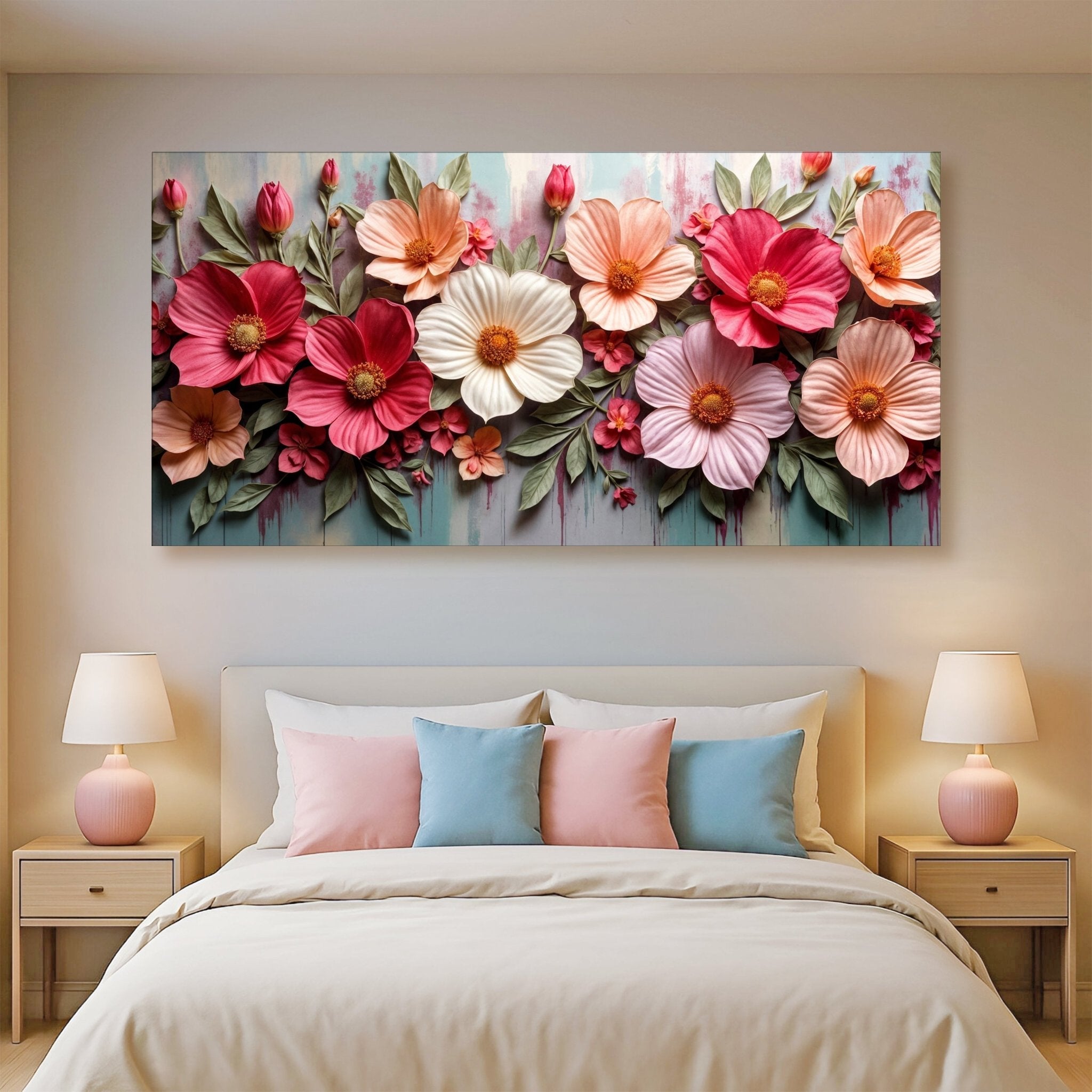 Colorful Floral Realistic Wall Art II - Two & Gathered