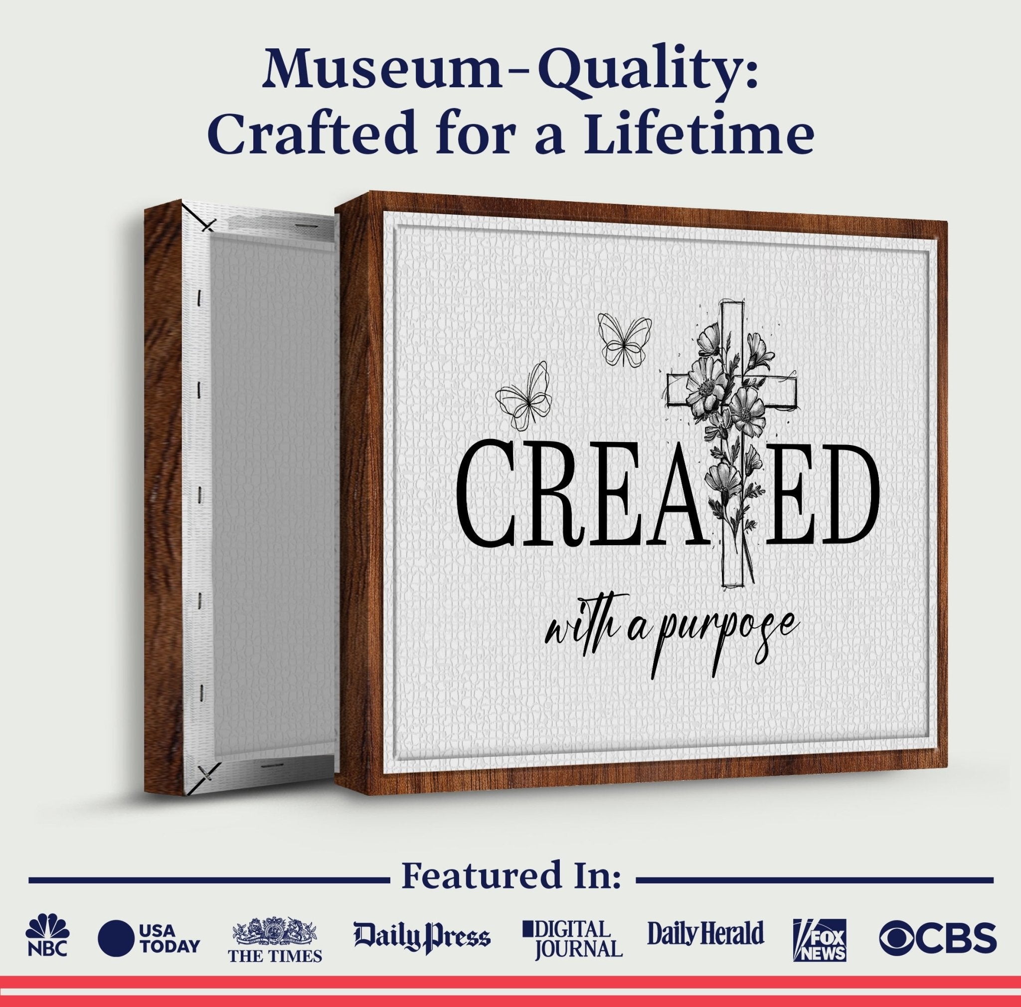 Created With A Purpose Faith Sign II - Two & Gathered