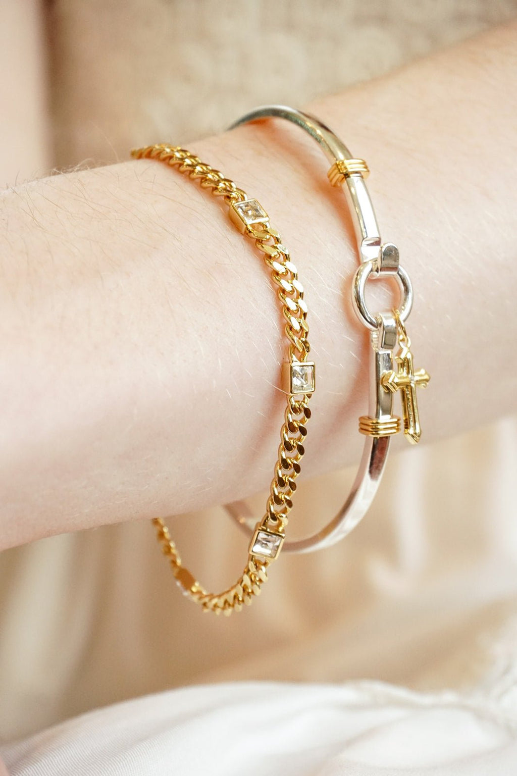 Cross Clip Bangle - Two & Gathered