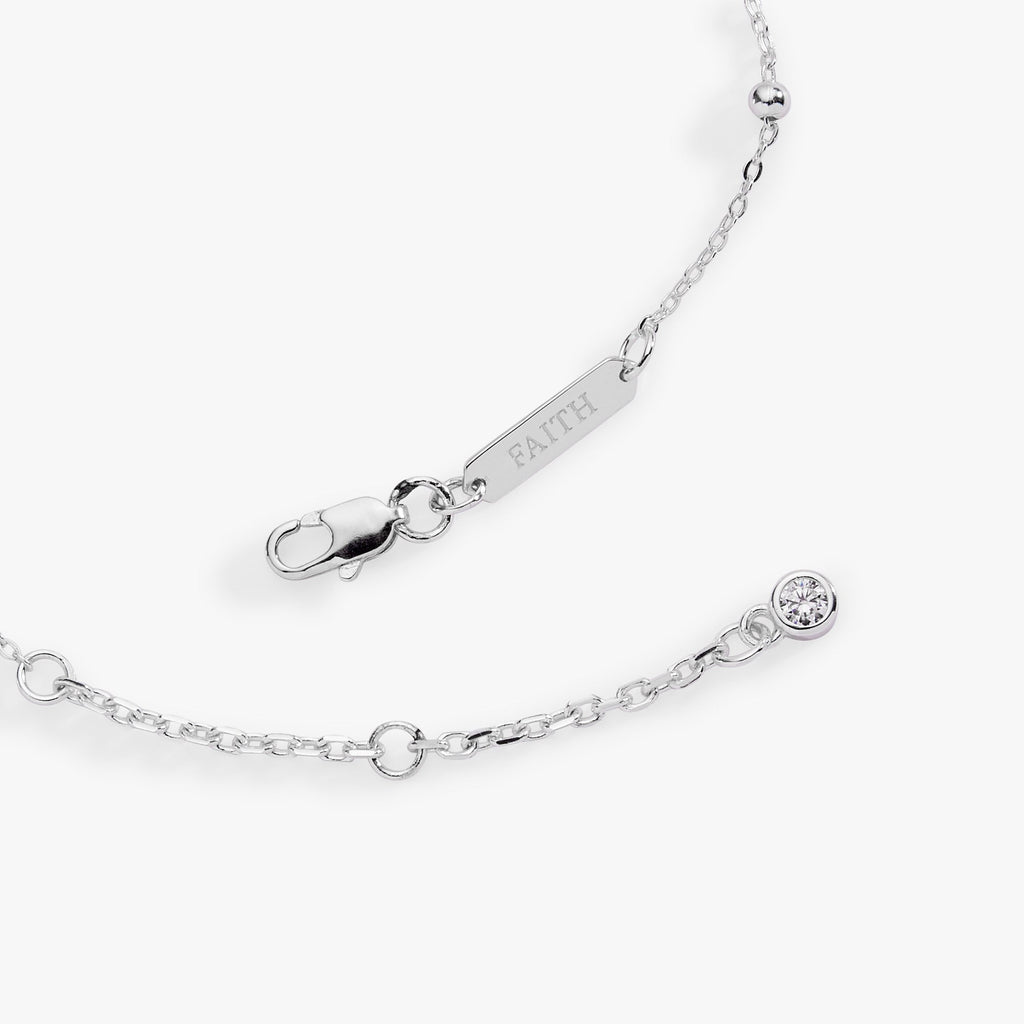 Cross Delicate Pave Crystal Beaded Strand Bracelet - Two & Gathered