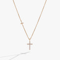Cross Delicate Pave Crystal Pendant Necklace - Two & Gathered