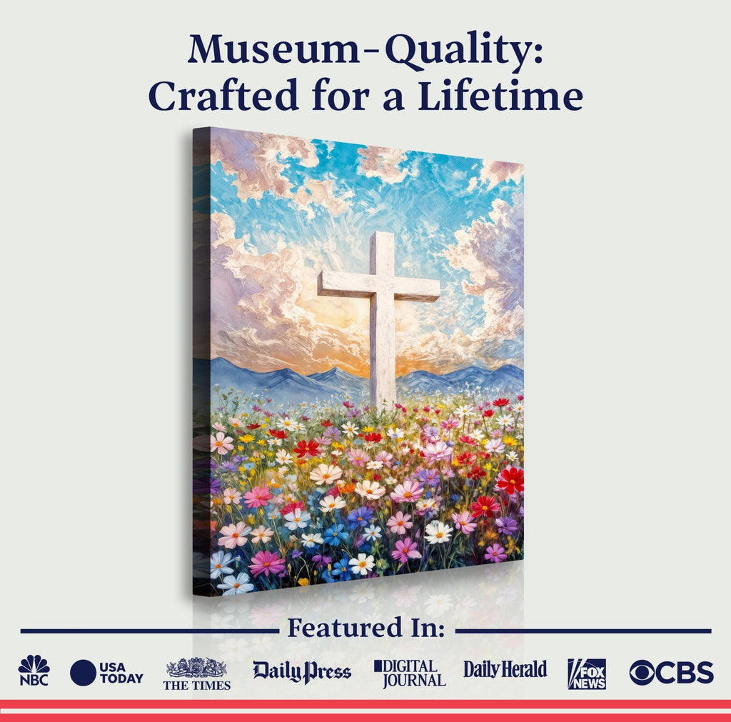 Cross Floral Field Faith Wall Art II - Two & Gathered