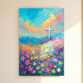 Cross Floral Field Faith Wall Art III - Two & Gathered