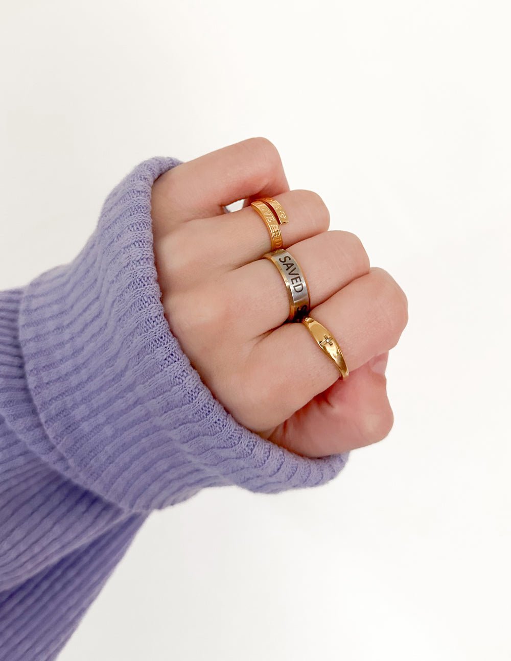 Cross Gemstone Ring - Two & Gathered
