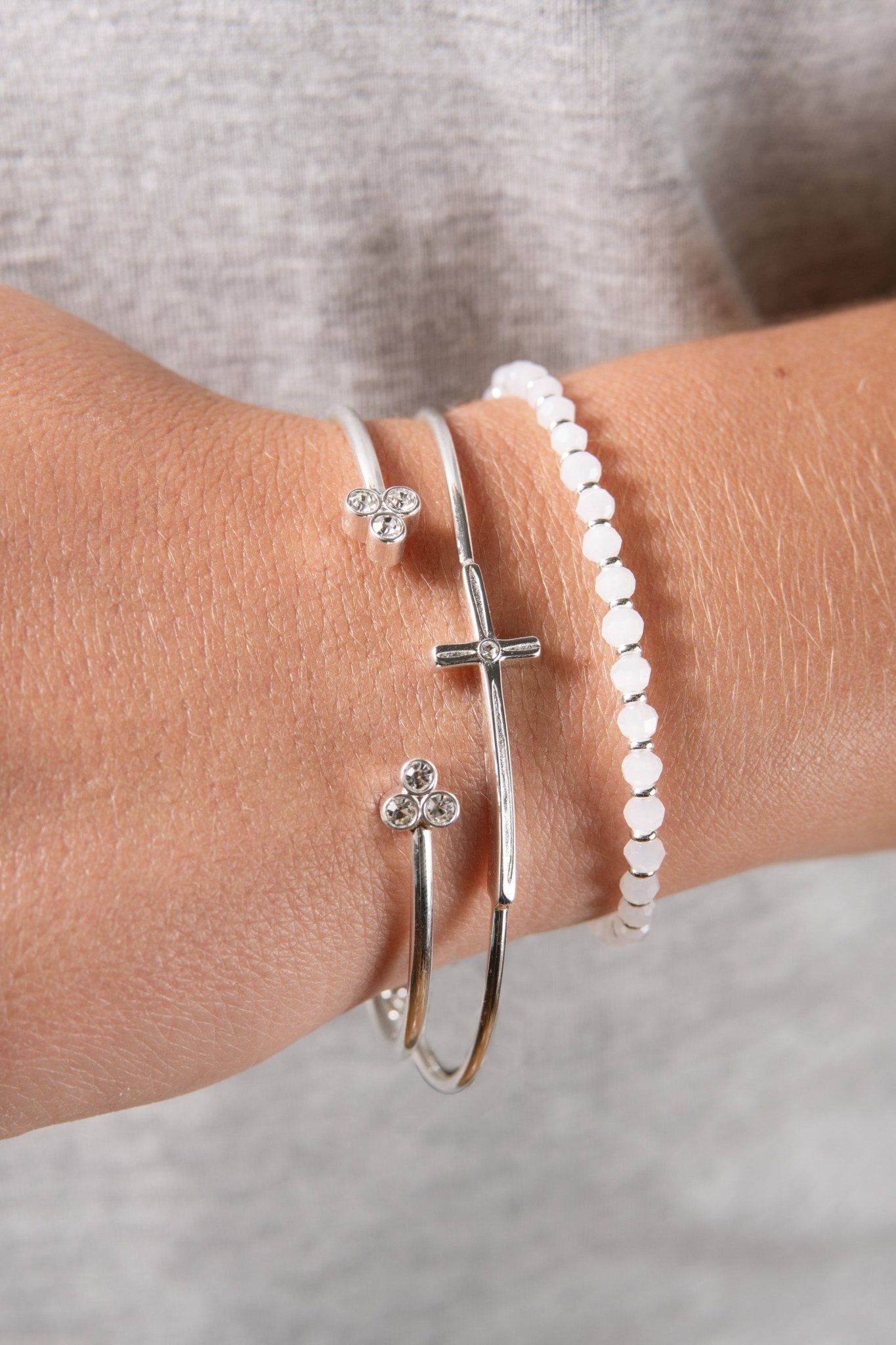 Cross Inline Bangle - Two & Gathered