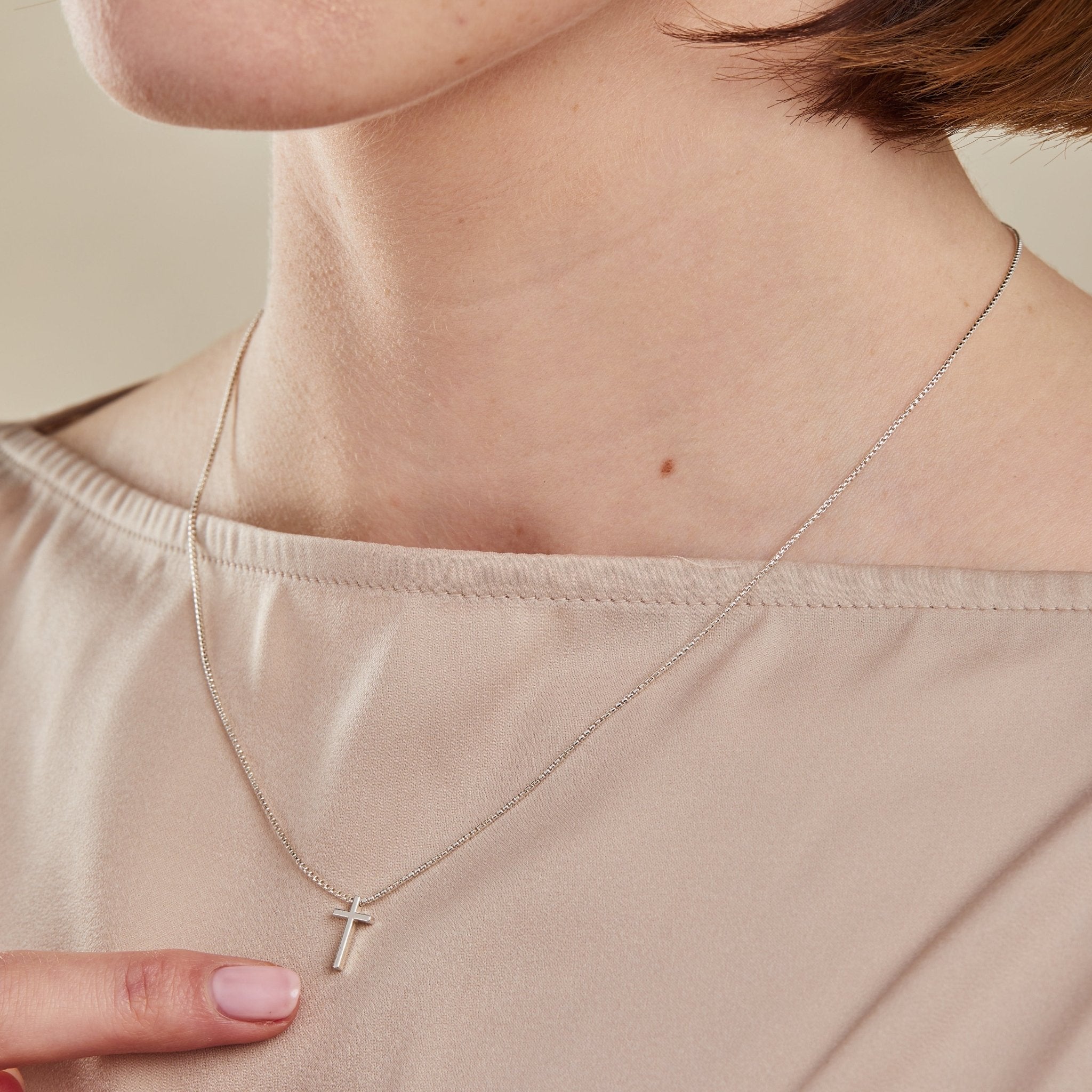 Cross Necklace, Sterling Silver - Two & Gathered