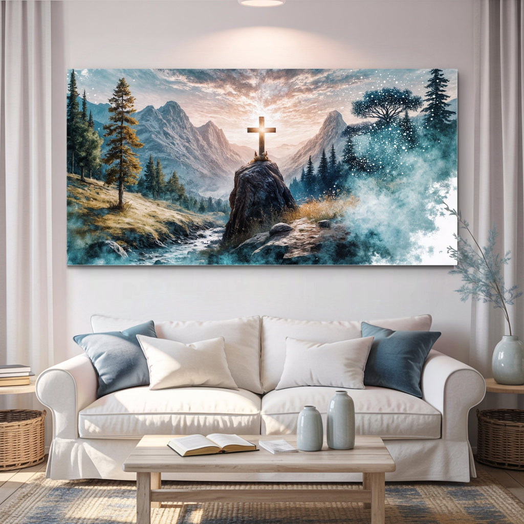 Cross On A Hill Faith Wall Art - Two & Gathered