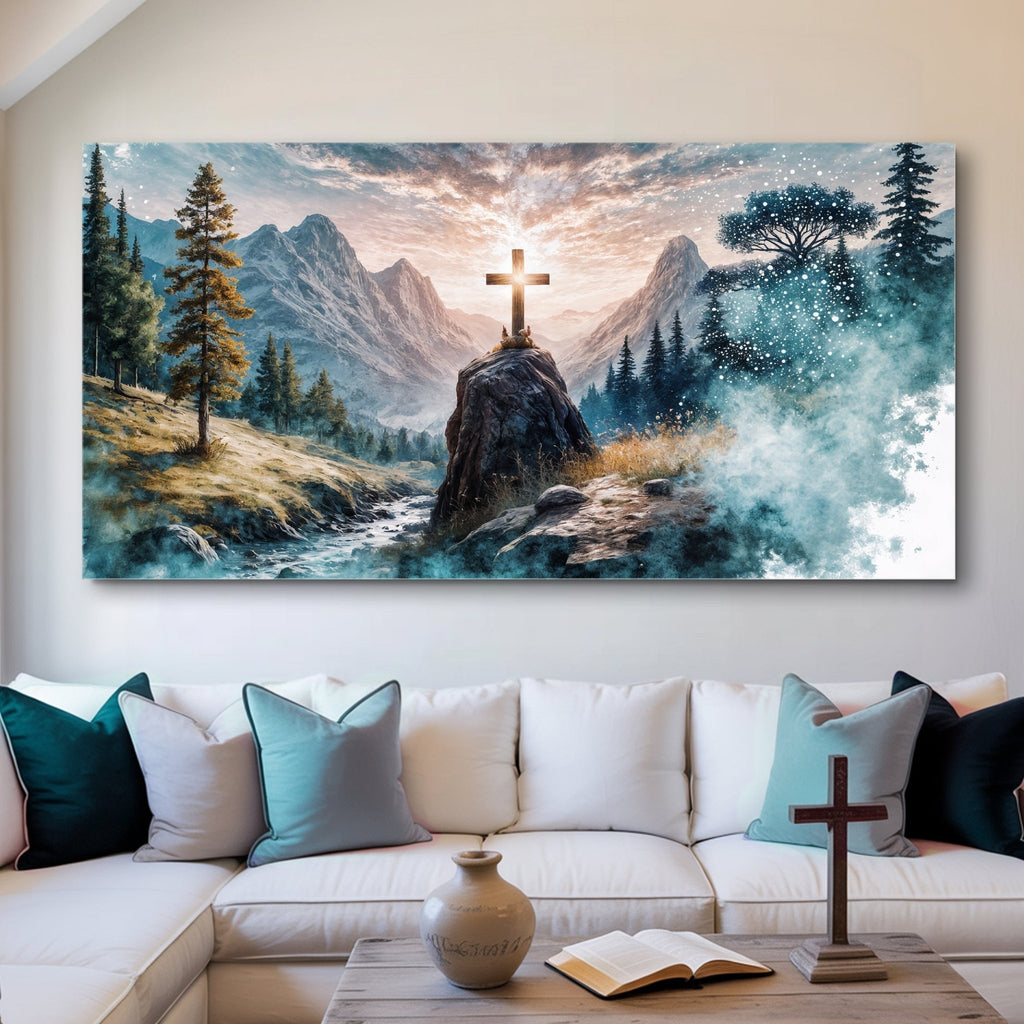 Cross On A Hill Faith Wall Art - Two & Gathered