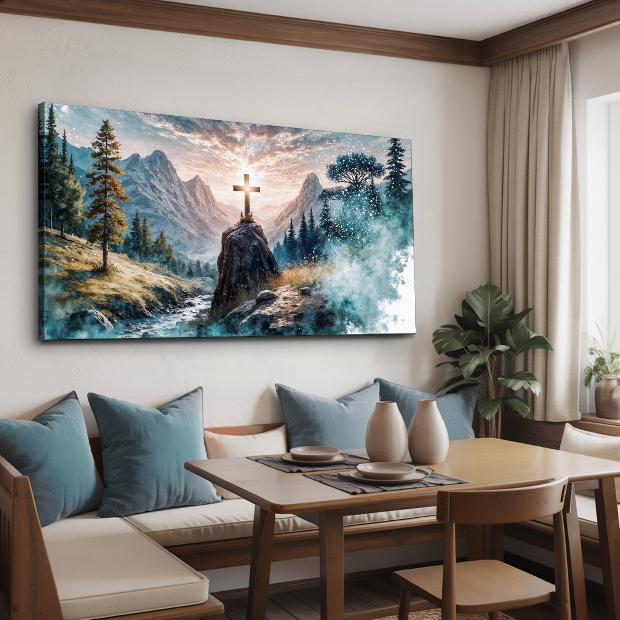Cross On A Hill Faith Wall Art - Two & Gathered