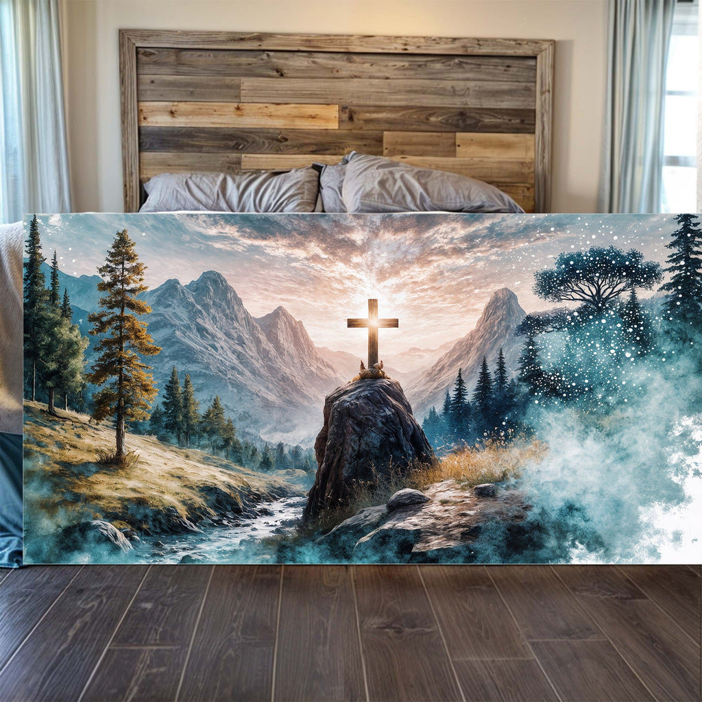 Cross On A Hill Faith Wall Art - Two & Gathered