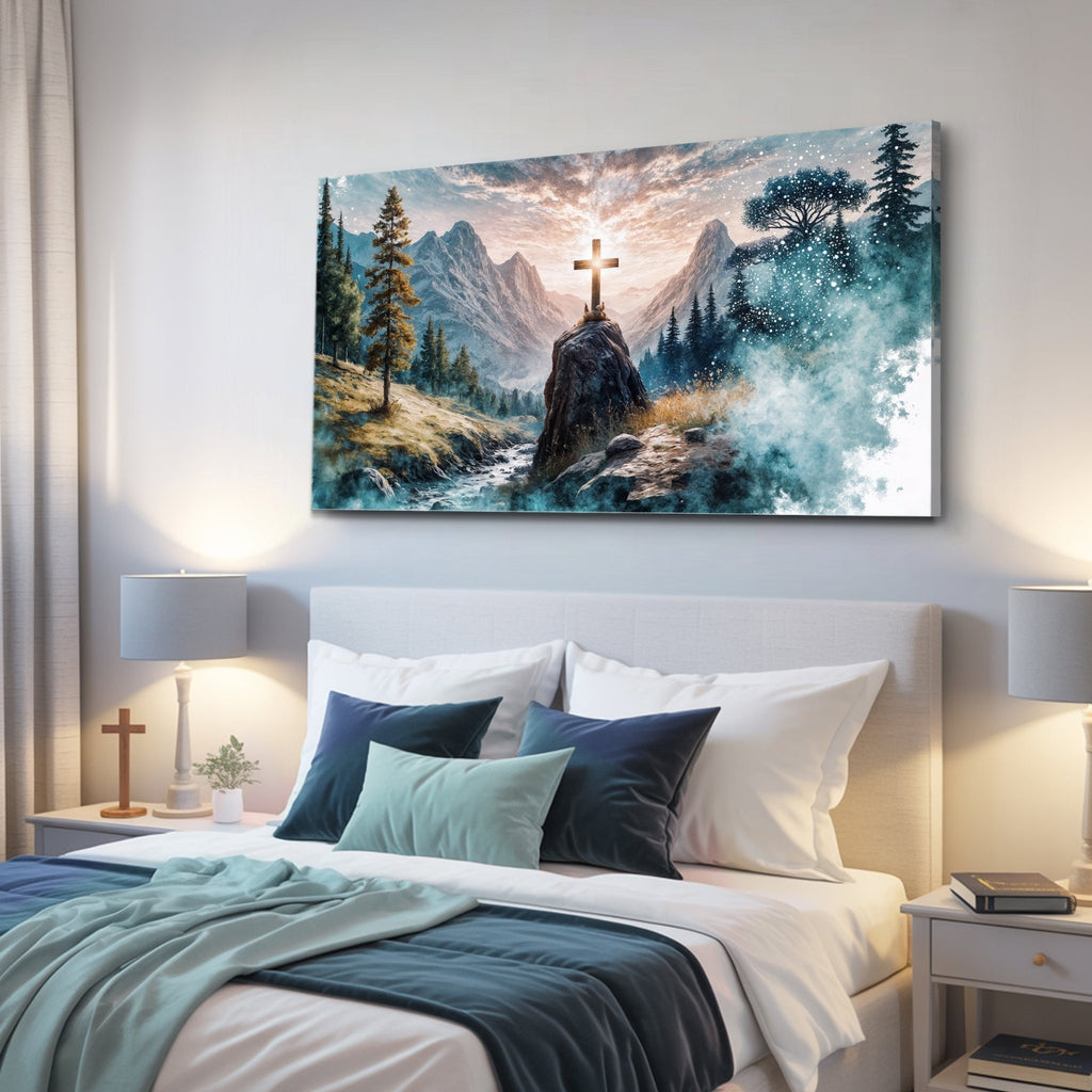 Cross On A Hill Faith Wall Art - Two & Gathered