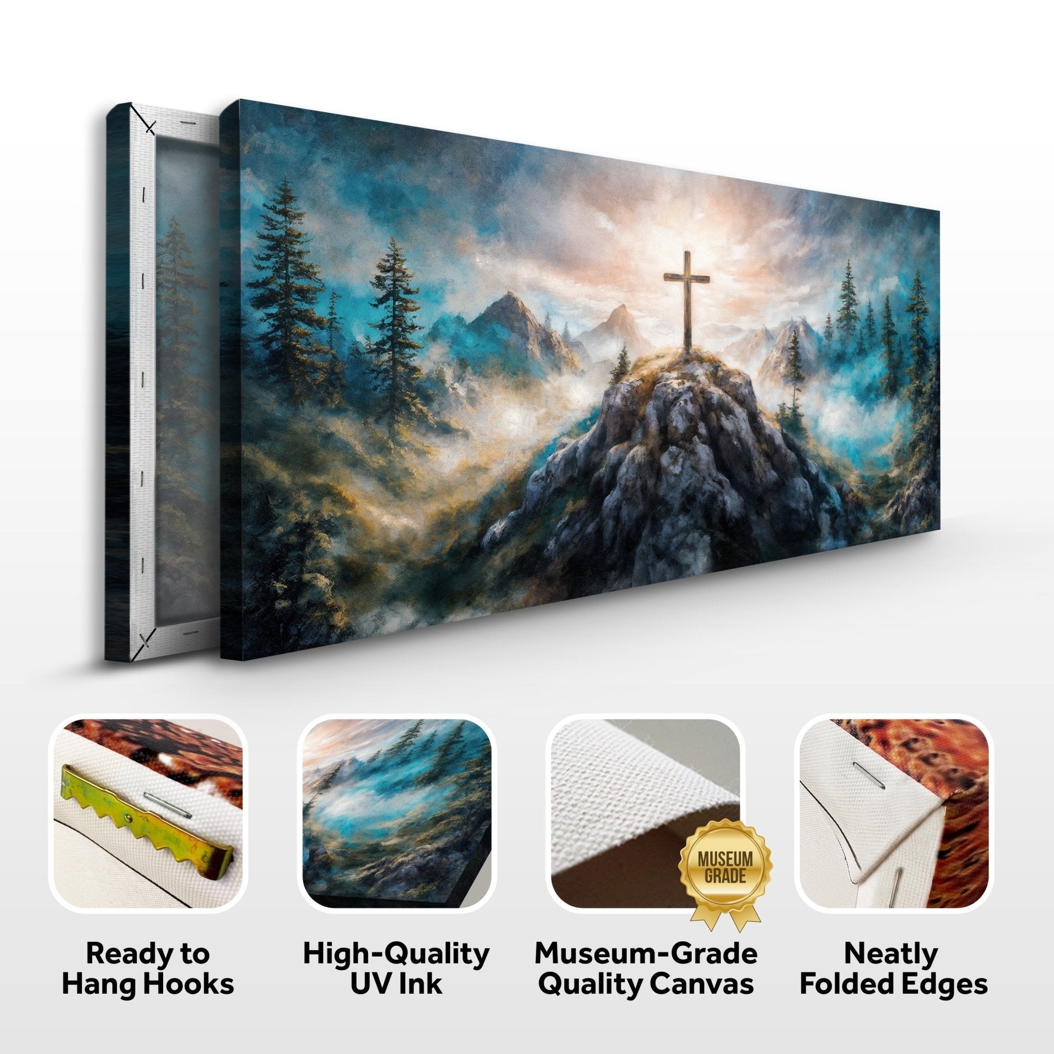 Cross On A Hill Faith Wall Art III - Two & Gathered