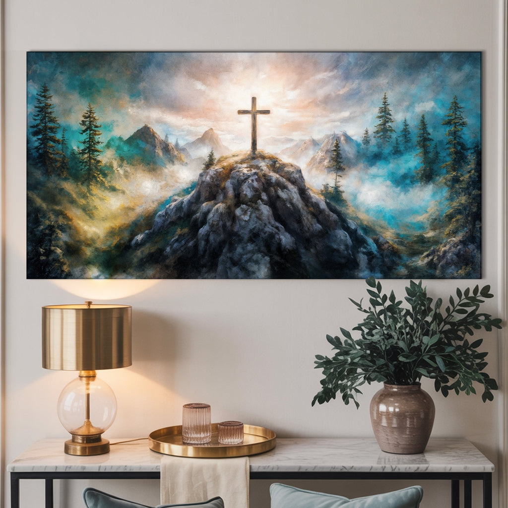 Cross On A Hill Faith Wall Art III - Two & Gathered