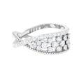 Designer Diamond Band Ring with Criss Cross Shank - Two & Gathered